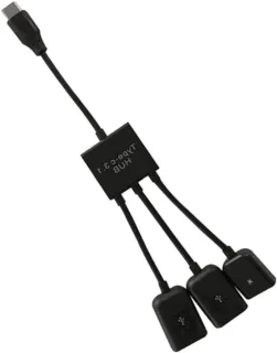USB-C hub met 3 poorten en 17 cm kabel, zwart