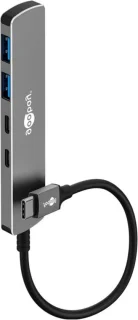 USB-C hub met 4 poorten - zilver