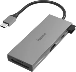 USB-C-hub met 6 poorten, HDMI en USB 3.1 - aluminium - grijs