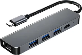 USB C-hub met HDMI-adapter 4K en USB-poorten
