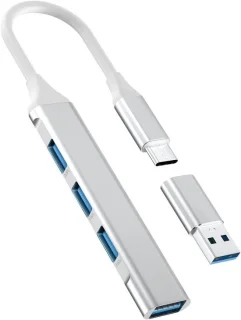 USB C hub mini zilver