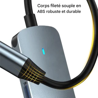 USB C-hub multipoort adapter 10.8 cm grijs