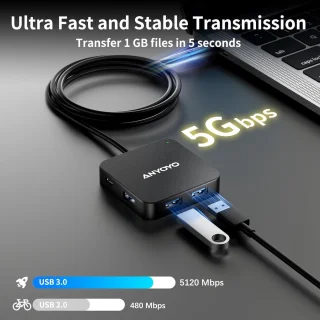 USB-C-hub multipoort adapter grijs
