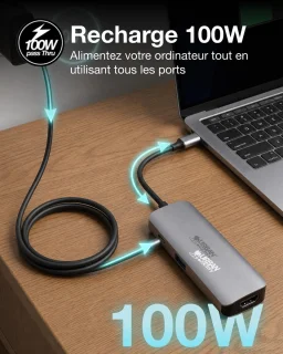 Usb-c hub multipoort adapter zwart