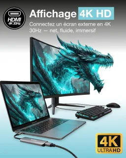 Usb-c hub multipoort adapter zwart