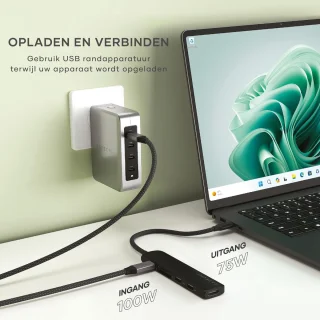 USB-C-hub - multipoortadapter - zwart
