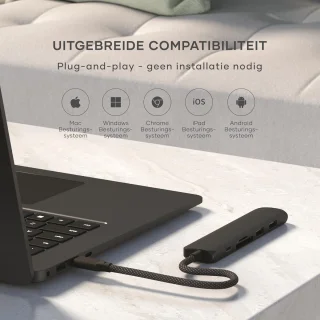 USB-C-hub - multipoortadapter - zwart