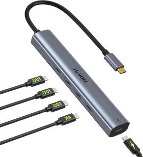 USB-C Hub Multiport Adapter 5-poorts Lichtgrijs