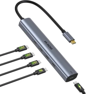 USB-C Hub Multiport Adapter 5-poorts Lichtgrijs