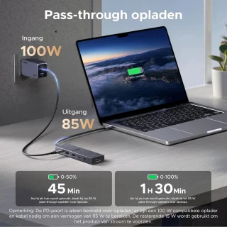 USB-C Hub - Multiport Adapter - Donkergrijs