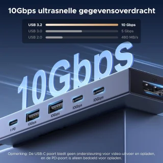 USB-C Hub - Multiport Adapter - Donkergrijs