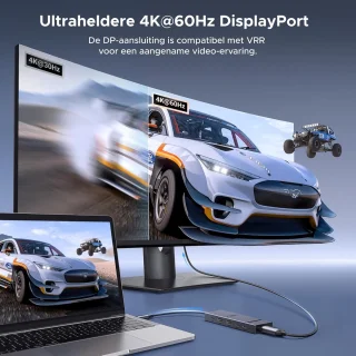 USB-C Hub - Multiport Adapter - Donkergrijs