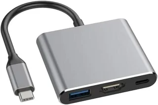 USB C hub - multiport adapter - grijs