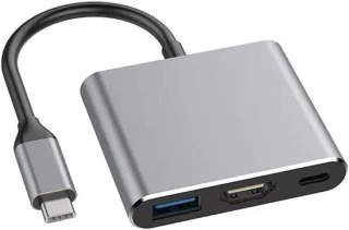 USB C hub - multiport adapter - grijs