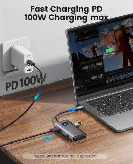 Usb-c hub multiport adapter grijs