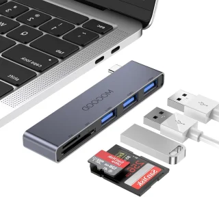 Usb c hub multiport adapter grijs