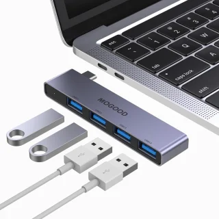 Usb c hub multiport adapter grijs