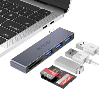 Usb c hub multiport adapter grijs