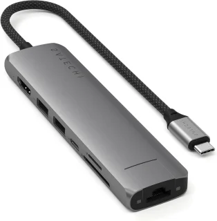 USB-C hub - multiport adapter - grijs