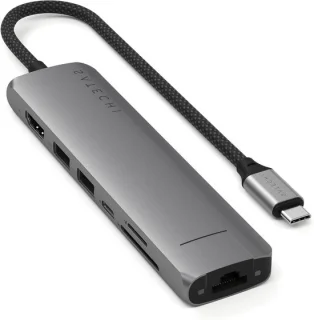 USB-C hub - multiport adapter - grijs