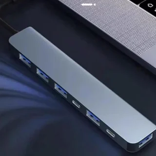 USB-C hub multiport adapter grijs