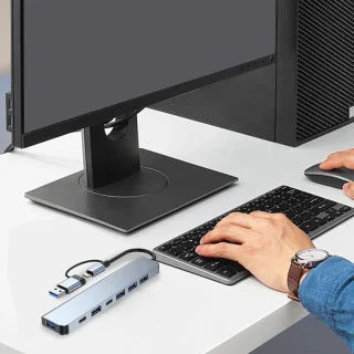 Usb c hub multiport adapter zwart