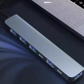 Usb c hub multiport adapter zwart
