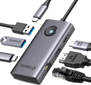 Usb c hub multiport adapter zwart