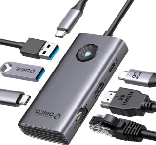 Usb c hub multiport adapter zwart