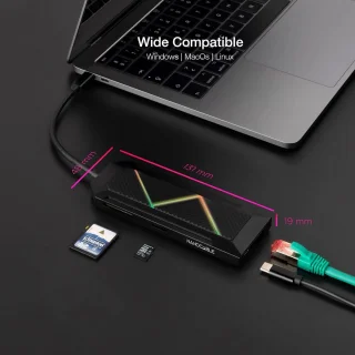USB-C hub multiport adapter zwart