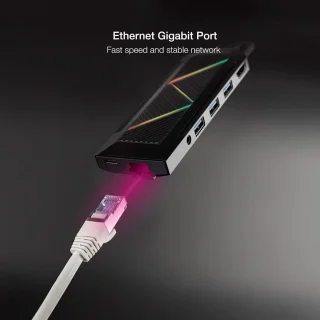 USB-C hub multiport adapter zwart
