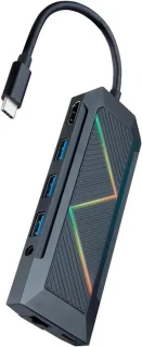 USB-C hub multiport adapter zwart