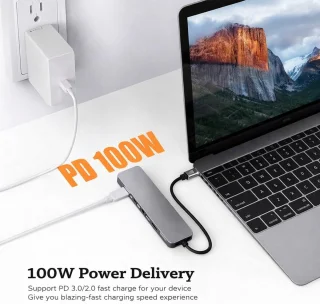 USB-C Hub - Multiport Adapter - Zwart