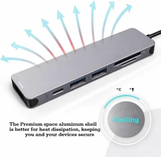 USB-C Hub - Multiport Adapter - Zwart