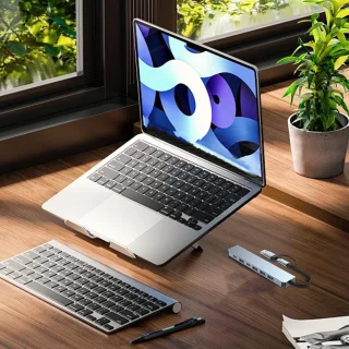 USB C hub multiport adapter zwart