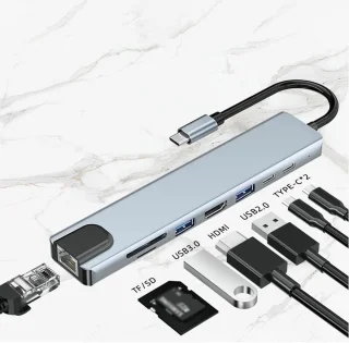USB-C Hub Multiport Dongle - Spacegrijs