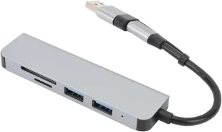 Usb-c hub multiport grijs
