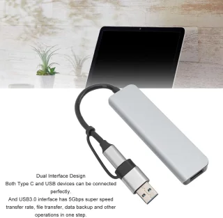 Usb-c hub multiport grijs