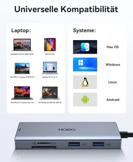 USB-c-hub multiportadapter 9-in-1, spacegrijs