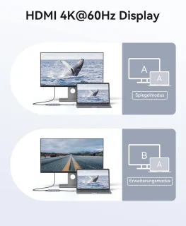 USB-c-hub multiportadapter 9-in-1, spacegrijs