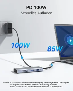 USB-c-hub multiportadapter 9-in-1, spacegrijs