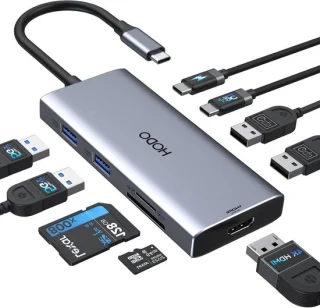 USB-c-hub multiportadapter 9-in-1, spacegrijs