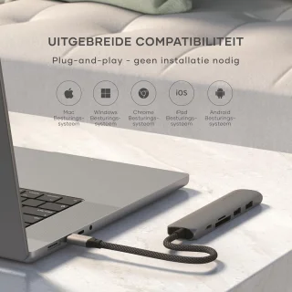 USB-C-hub - multiportadapter - grijs
