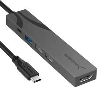 Usb-c hub multiporter dockingstation 3-poorts grijs