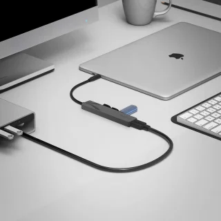 Usb-c hub multiporter dockingstation 3-poorts grijs