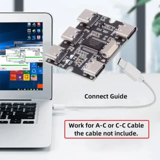 USB-C Hub PCBA Type-C 3-poorts Zwart