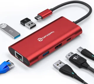 USB-C hub rood