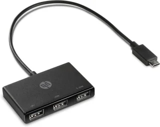 USB-C hub Type-C adapter 3 poorten zwart