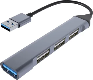 Usb c hub - type-c adapter - 4 poorten - aluminium