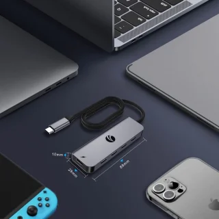USB-C hub - Type-C adapter - grijs